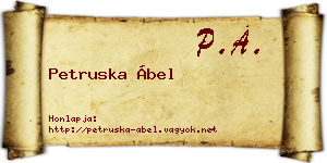 Petruska Ábel névjegykártya