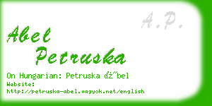 abel petruska business card